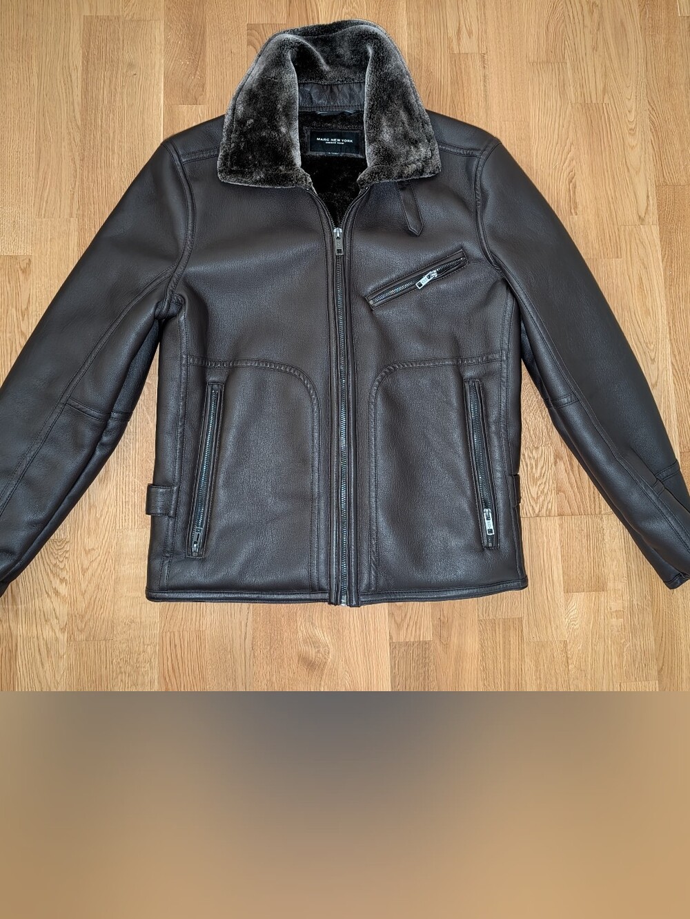Dark Grey Aviator/Pilot Jacket with Faux Fur Collar